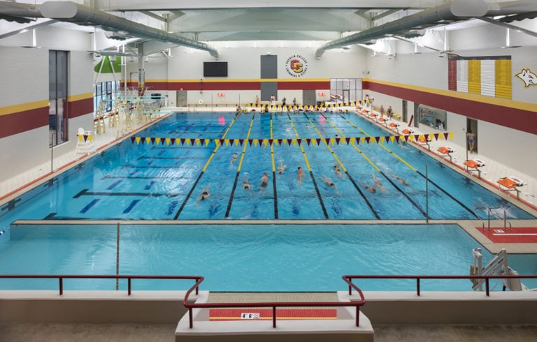 Carr Natatorium in the Jesse Philips Physical Education Center